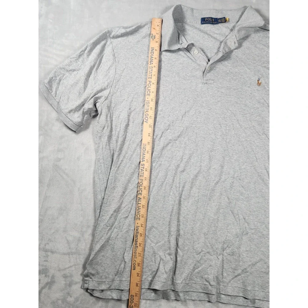 Polo Ralph Lauren Mens 2XL Soft Cotton Knit Short Sleeve Collar Shirt Flesh Pony